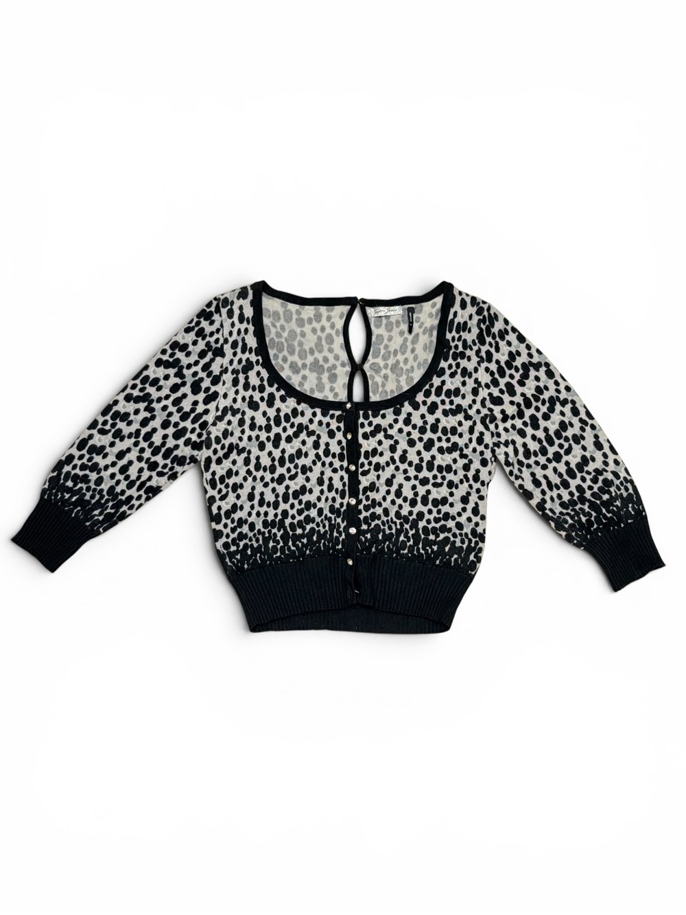 Y2K Guess Animal Print Rhinestone Cardigan